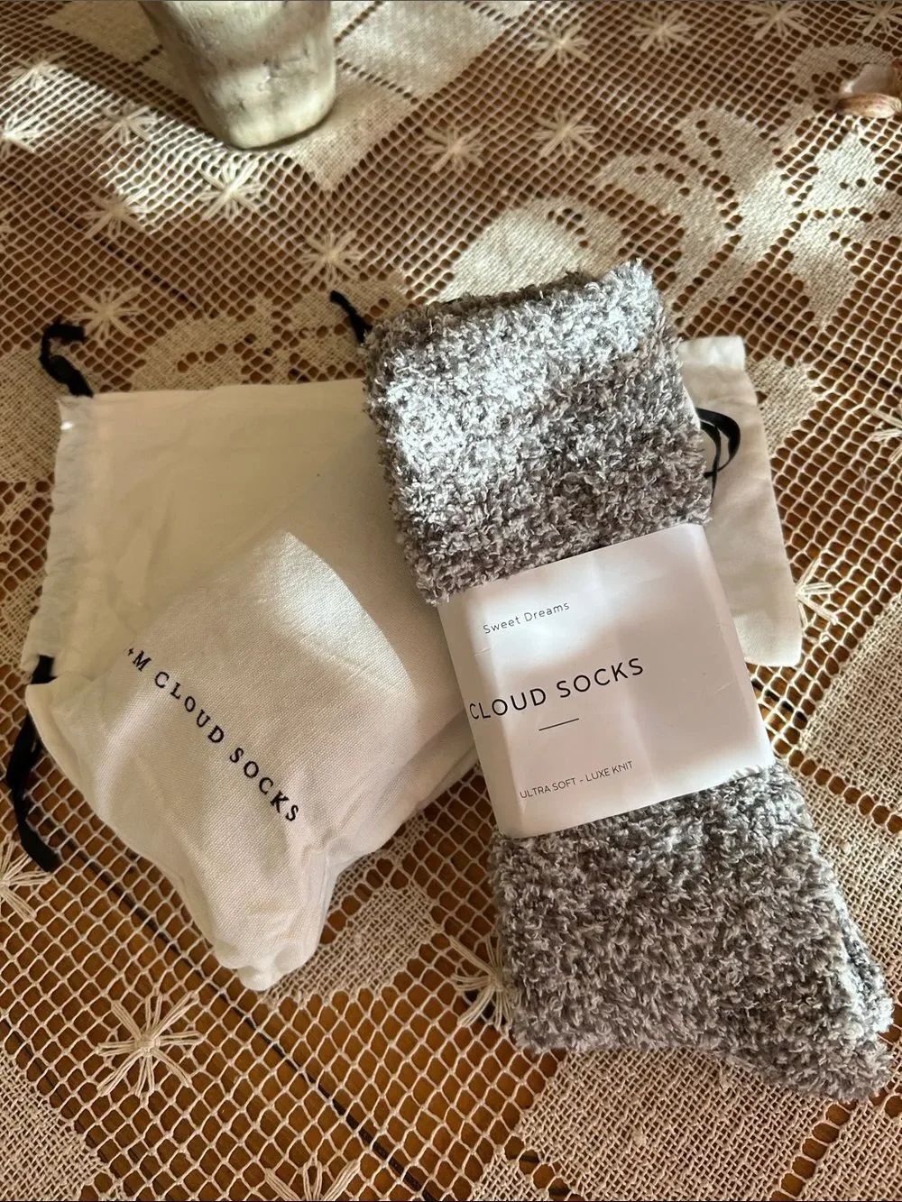 T+M Cloud Socks Plush Gray Cozy Socks New Two pairs